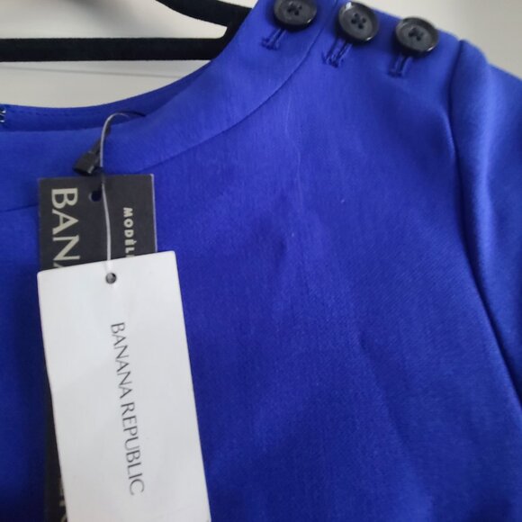 Nwt Banana Republic Button-Shoulder shift dress bright Blue SIZE 8 #396629 N05 - Picture 7 of 9